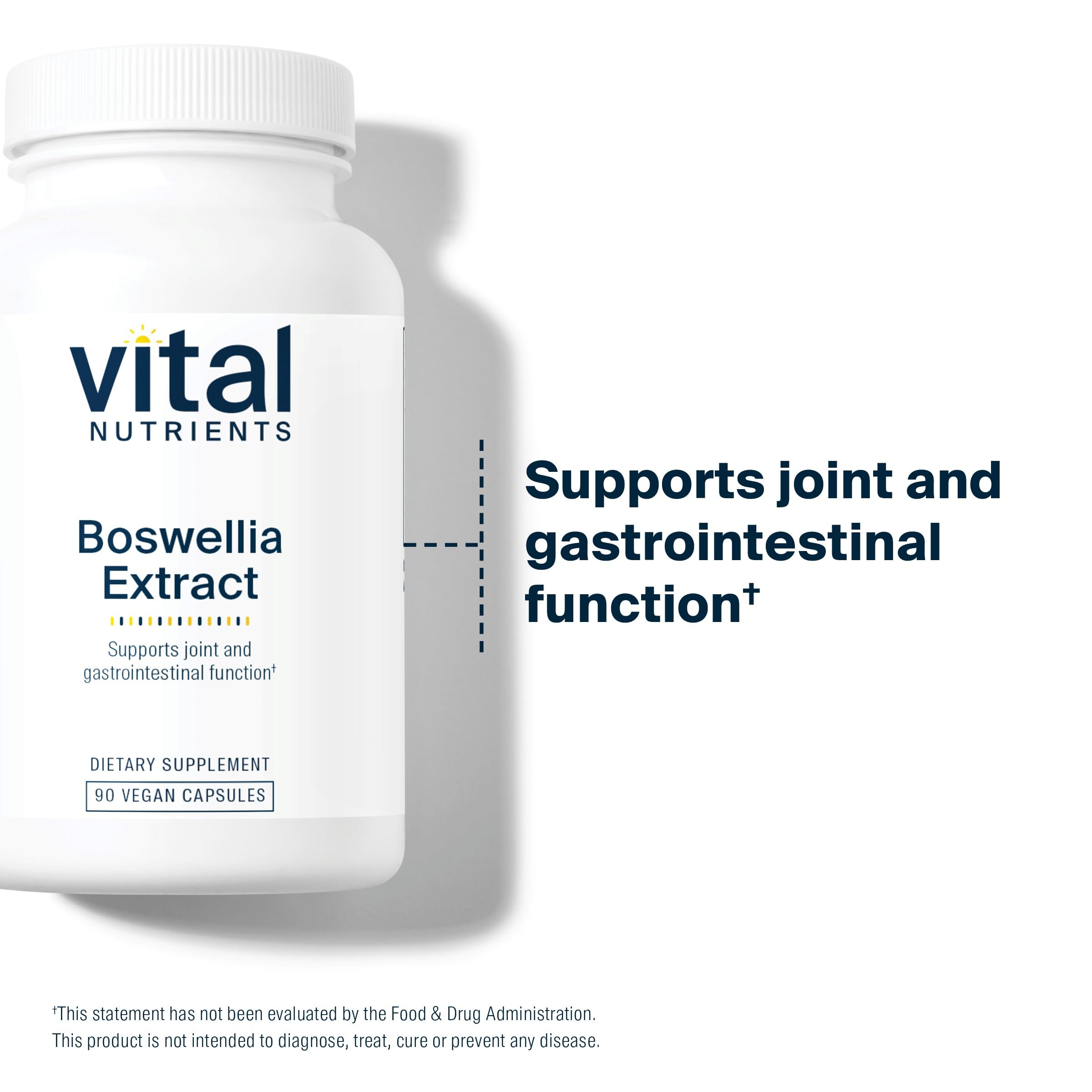 Vital Nutrients Boswellia, envase de 90 cápsulas, ideal para rutina diaria.