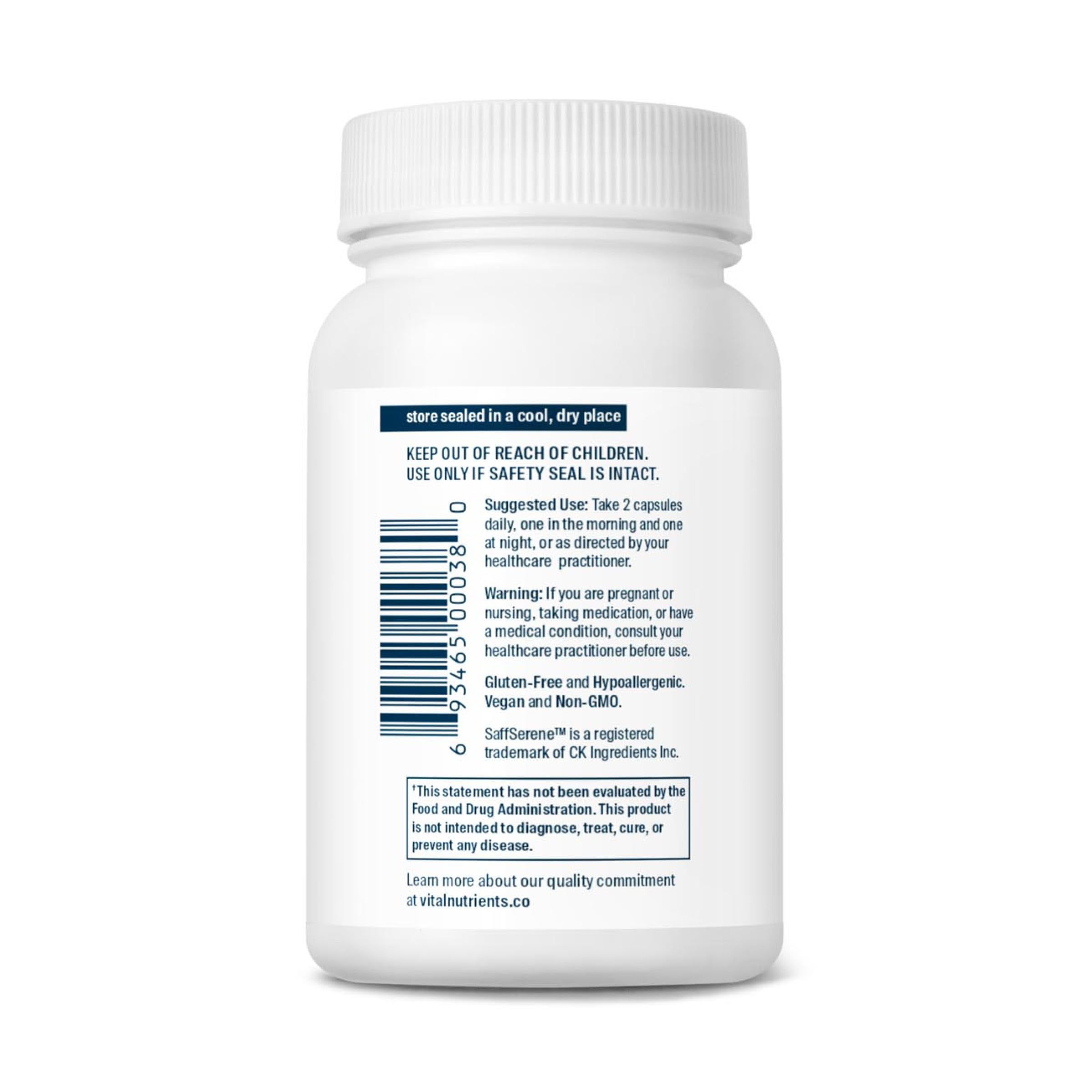 Vital Nutrients caja de presentación para uso diario.