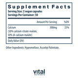 Vital Nutrients calcio citrato malato, etiqueta clara para uso diario