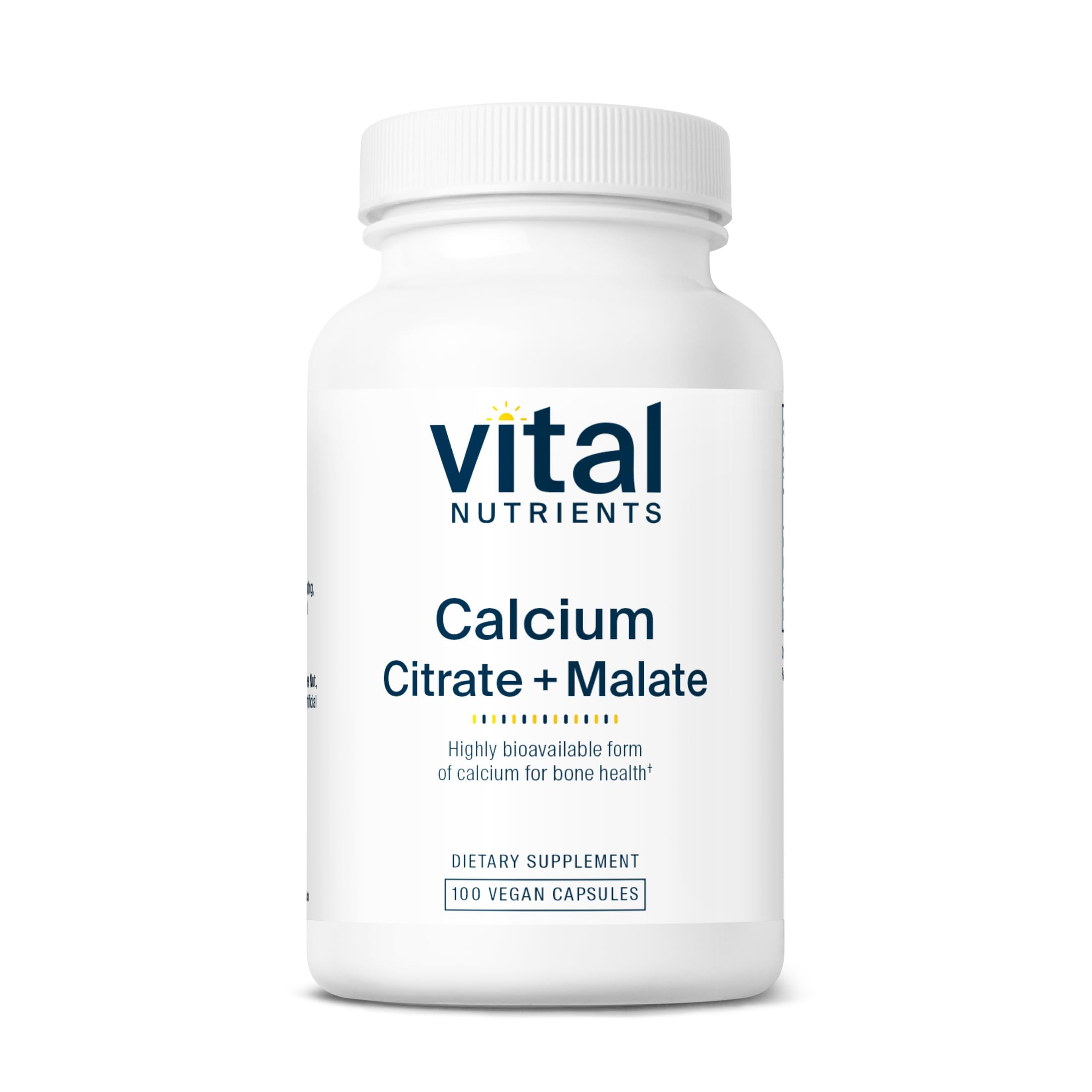 Vital Nutrients calcio citrato malato, cápsulas en frasco, soporte óseo y dental