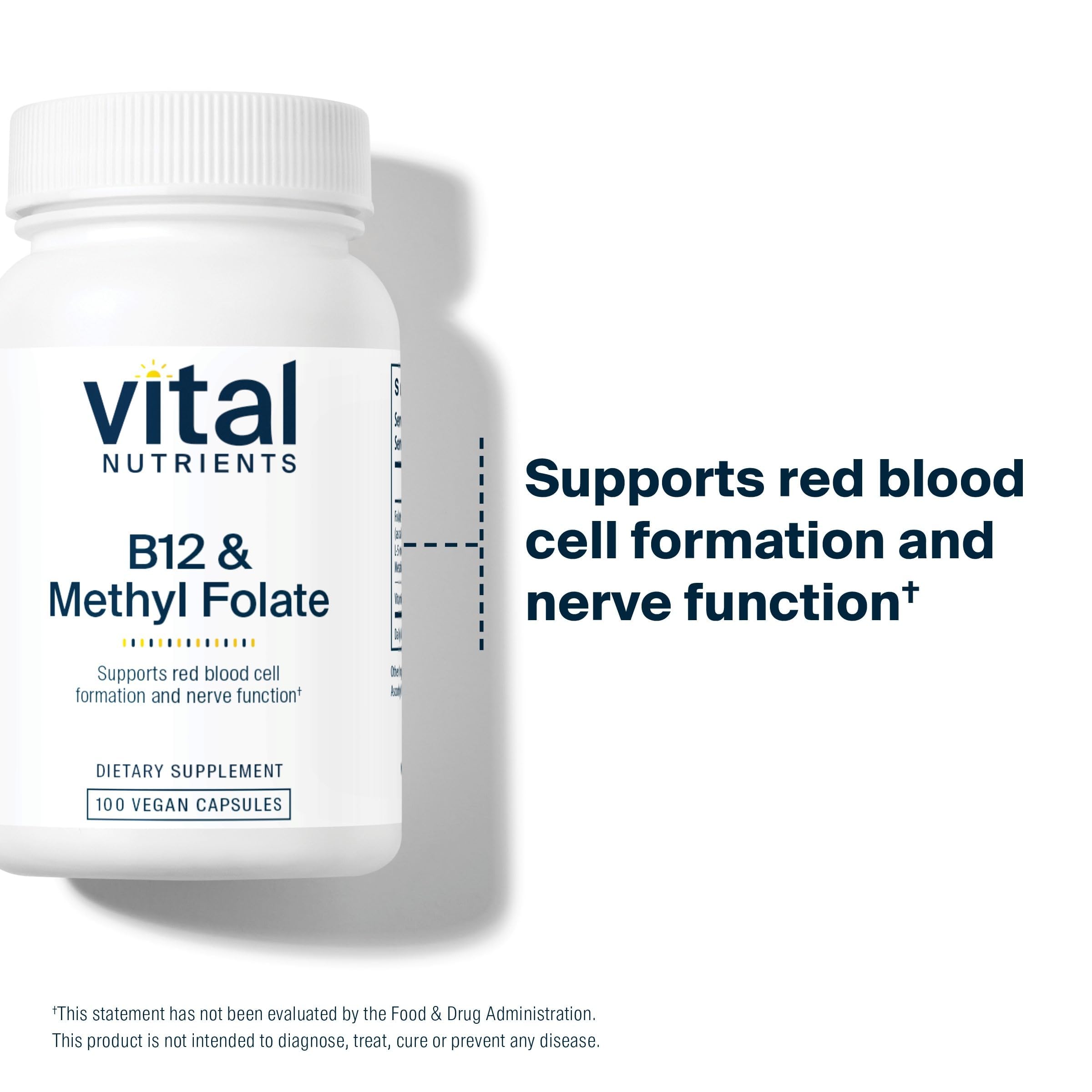 Vital Nutrients cápsulas, frasco de 100 cápsulas para dosis diaria.