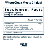 Vital Nutrients cápsulas de azafrán para sueño reparador y bienestar general.