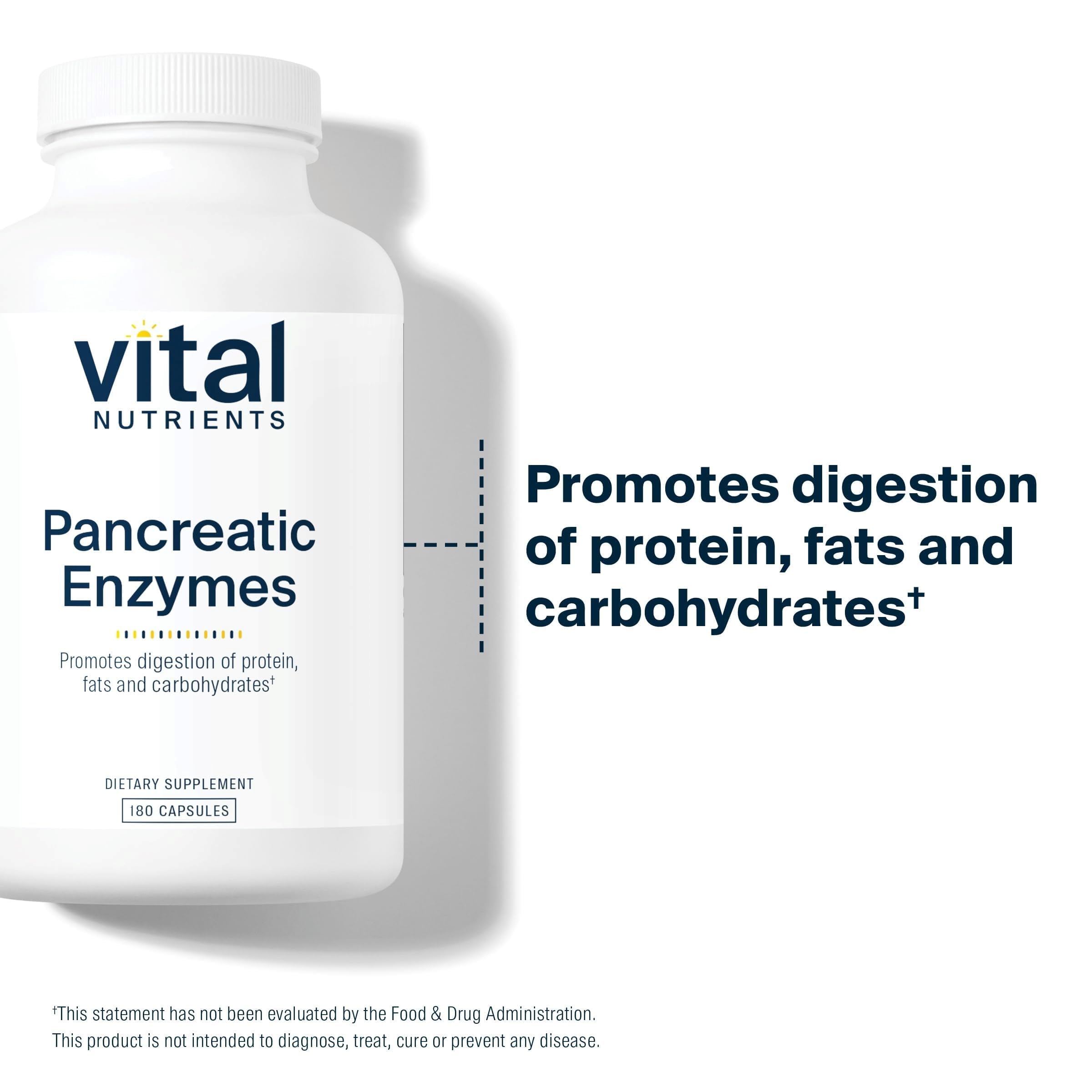 Vital Nutrients cápsulas pancreáticas: cápsulas digestivas para apoyo diario.
