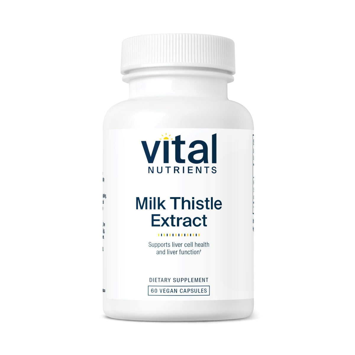 Vital Nutrients Cardo Mariano 250 mg envase, soporte diario para función hepática.