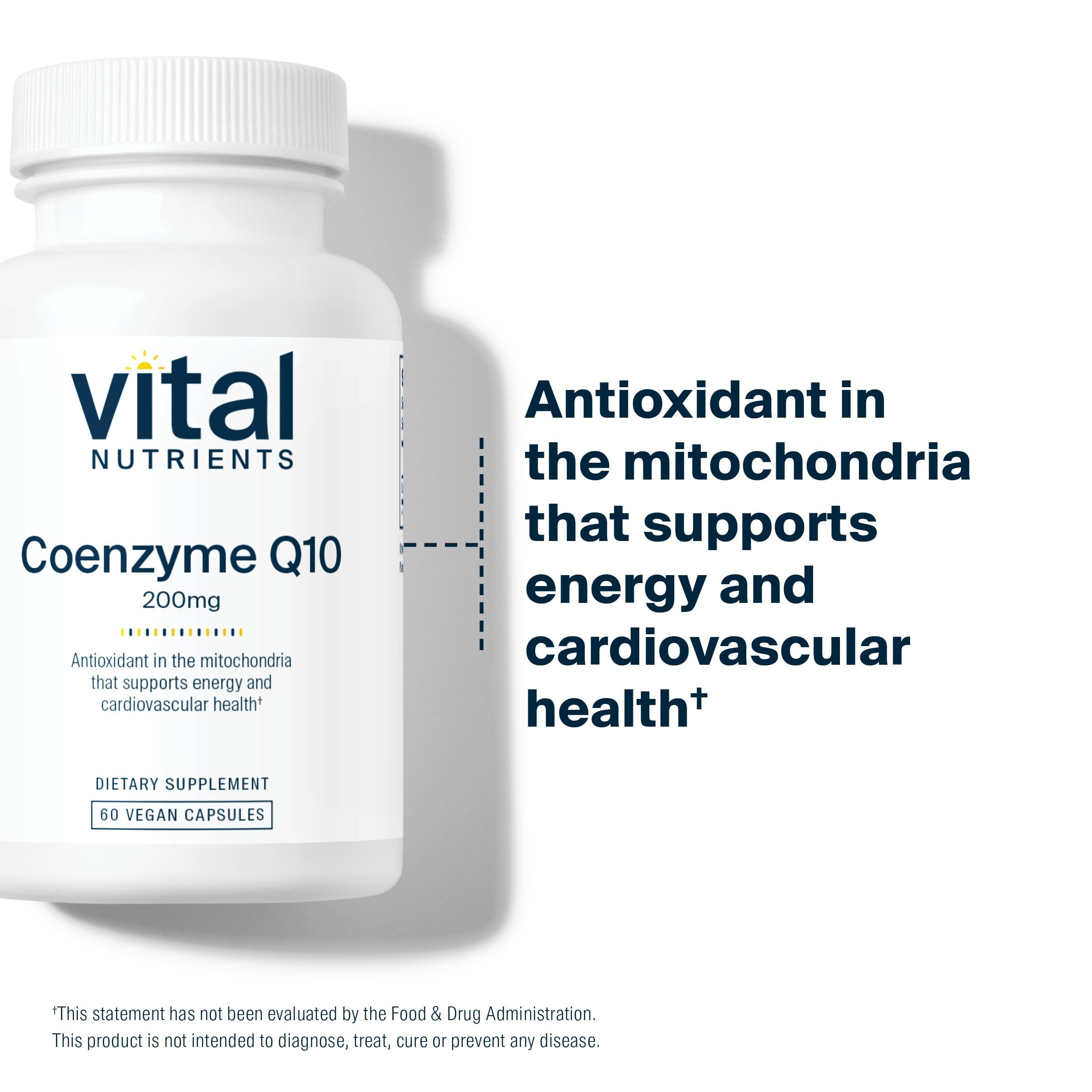 Vital Nutrients CoQ10 200mg: empaque general para almacenamiento sencillo