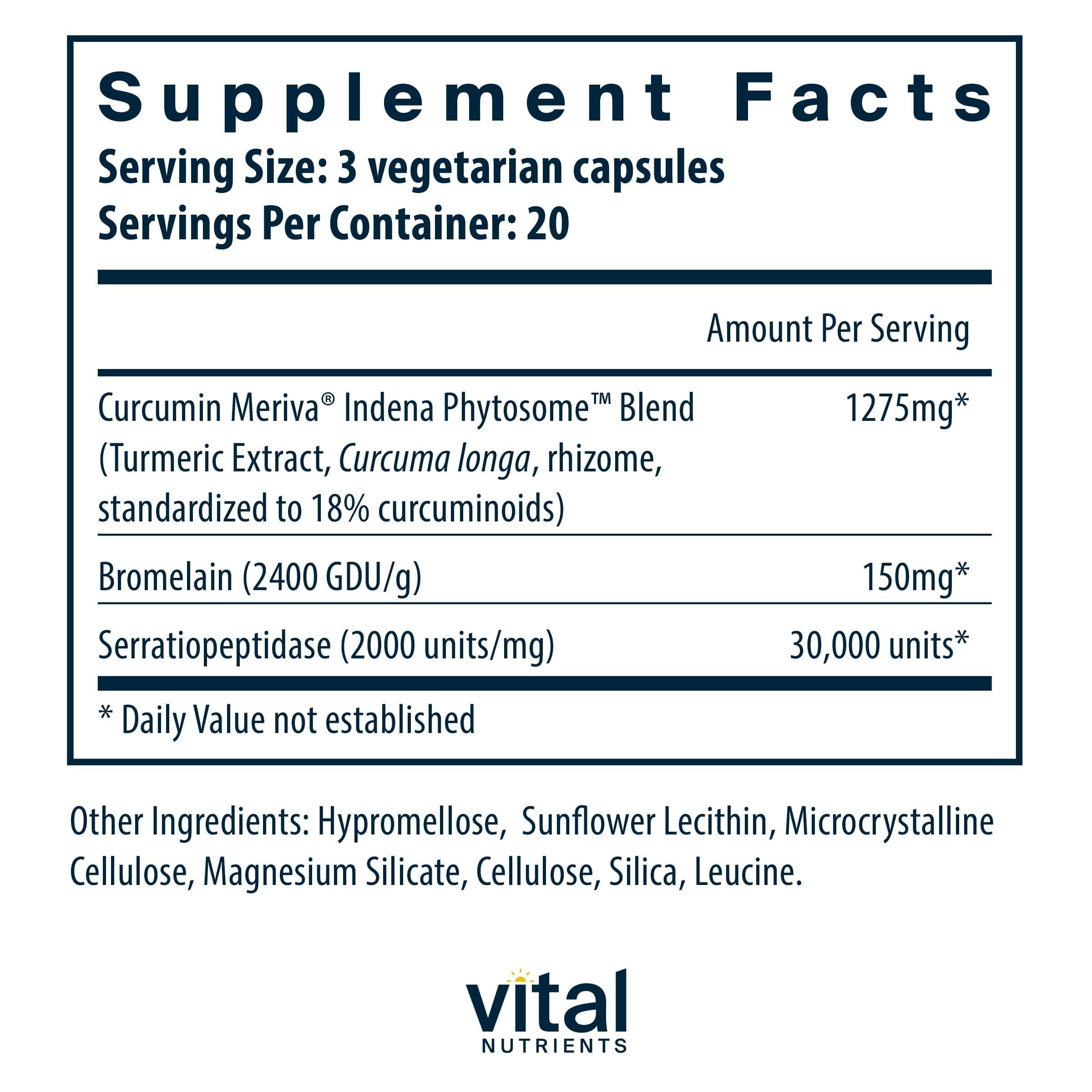 Vital Nutrients Curcumin Phytosome, mejor absorción para uso diario.