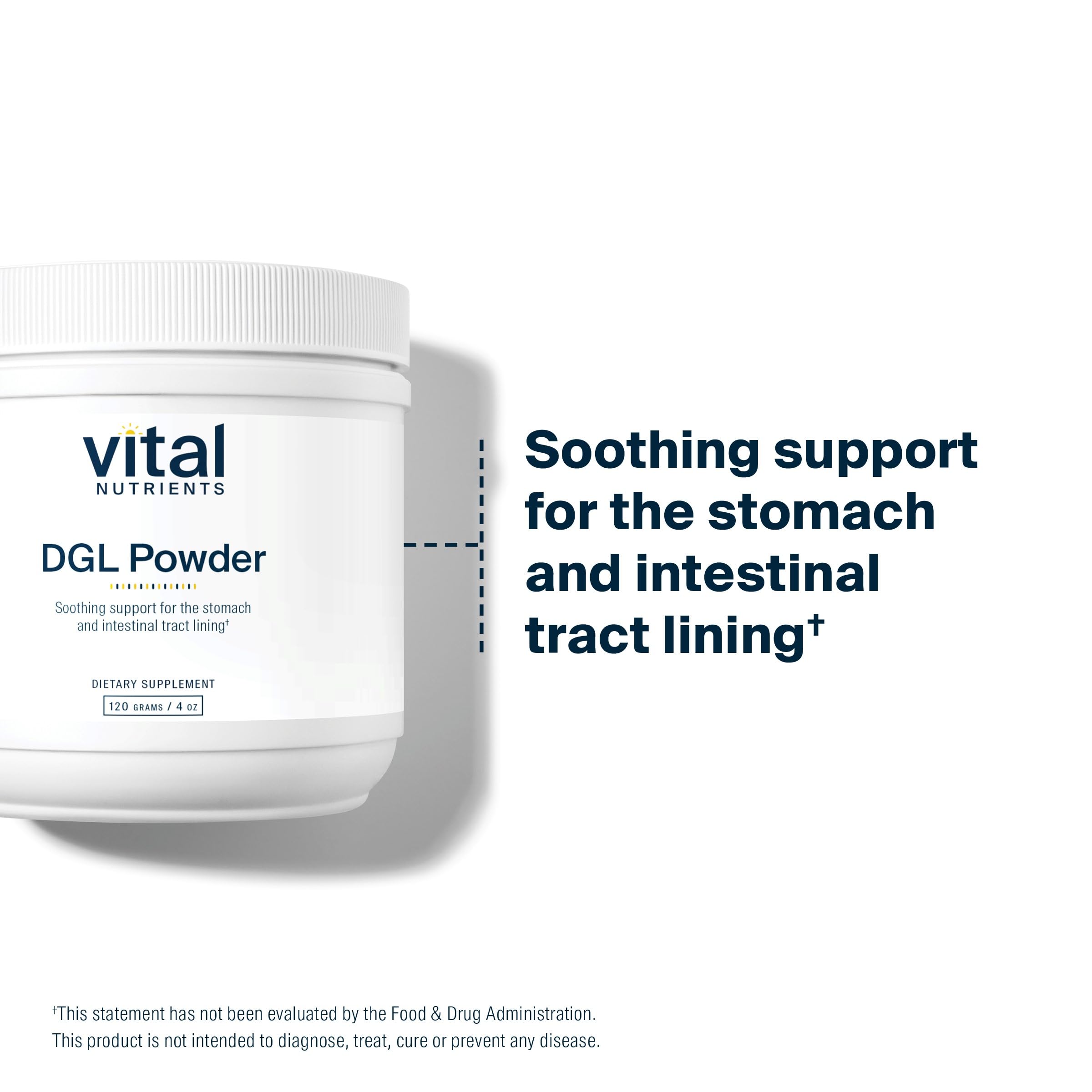 Vital Nutrients DGL Preparación diaria, mezcla fácil en bebidas y snacks.