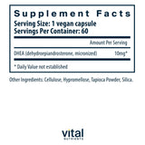 Vital Nutrients DHEA 10mg: cápsulas veganas para uso diario
