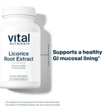 Vital Nutrients etiqueta producto regaliz, fácil identificación de ingredientes y beneficios.