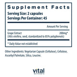 Vital Nutrients extracto de semilla de uva, cápsulas: antioxidante potencial para el bienestar diario.