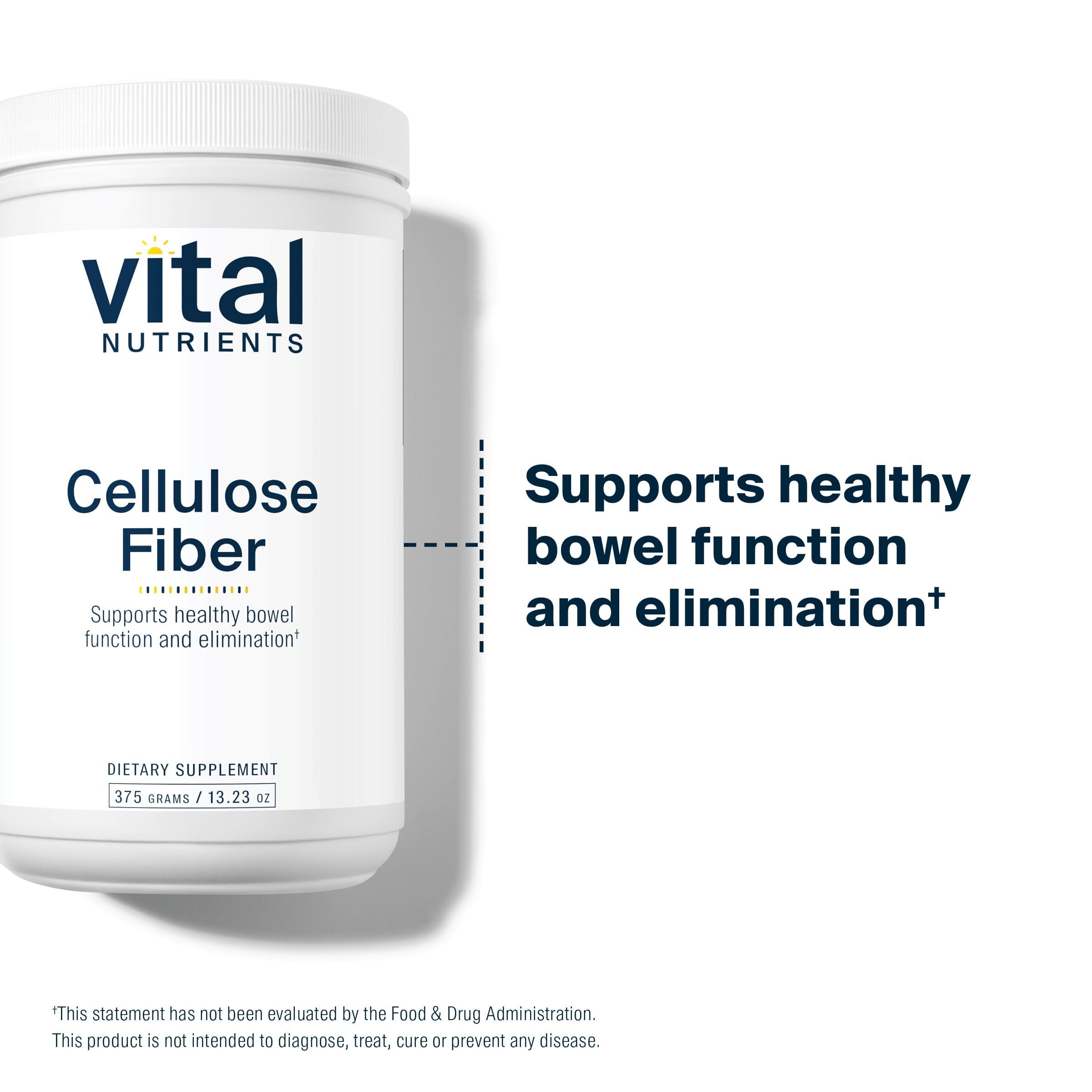 Vital Nutrients fibra de celulosa, cucharilla incluida para dosis precisa cada toma.