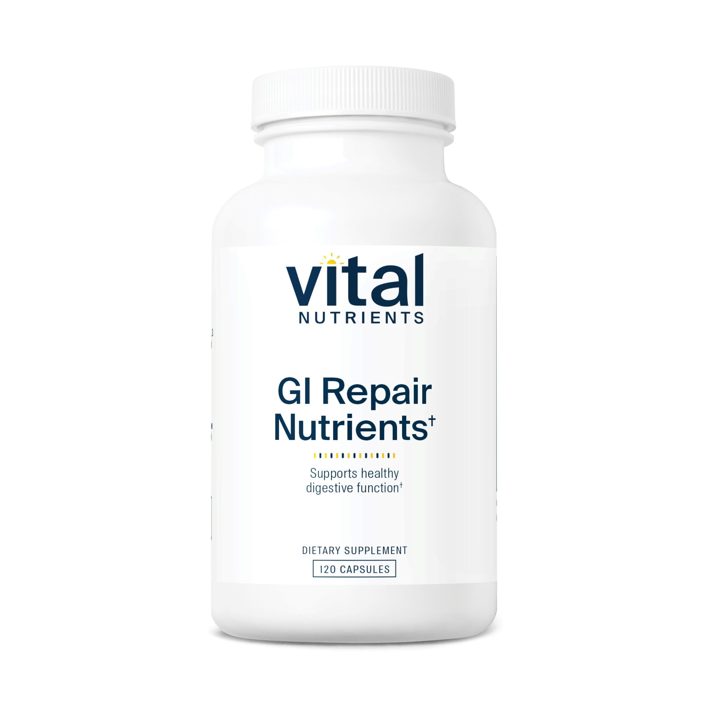 Vital Nutrients GI Repair: cápsulas frente, apoyo a la barrera intestinal y la digestión.
