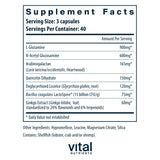 Vital Nutrients GI Repair etiqueta frontal con información de la fórmula y beneficios.