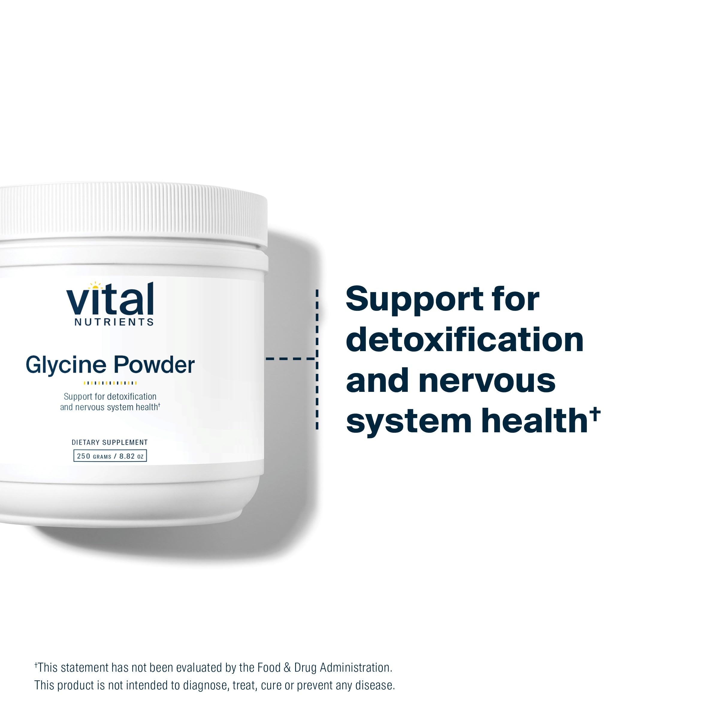 Vital Nutrients glicina en polvo disuelta en vaso: textura suave para relajación