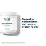 Vital Nutrients glicina en polvo disuelta en vaso: textura suave para relajación