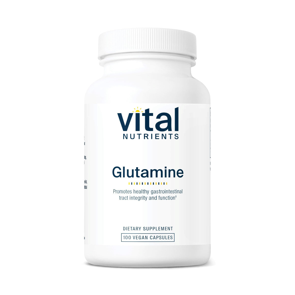 Vital Nutrients Glutamina: cápsulas limpias en frasco, apoyo para el tracto gastrointestinal