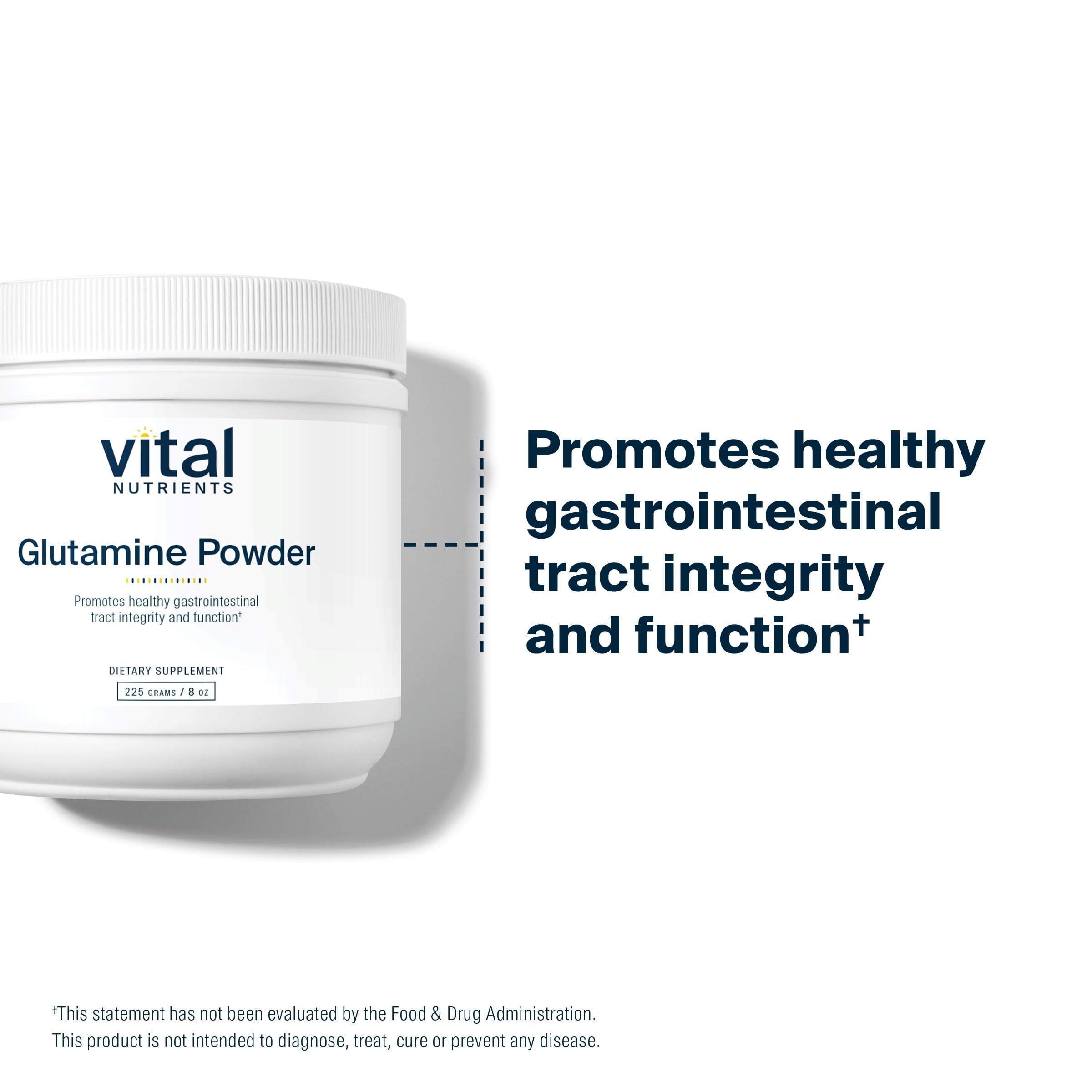 Frasco libre de gluten, lácteos y soja de Vital Nutrients Glutamina