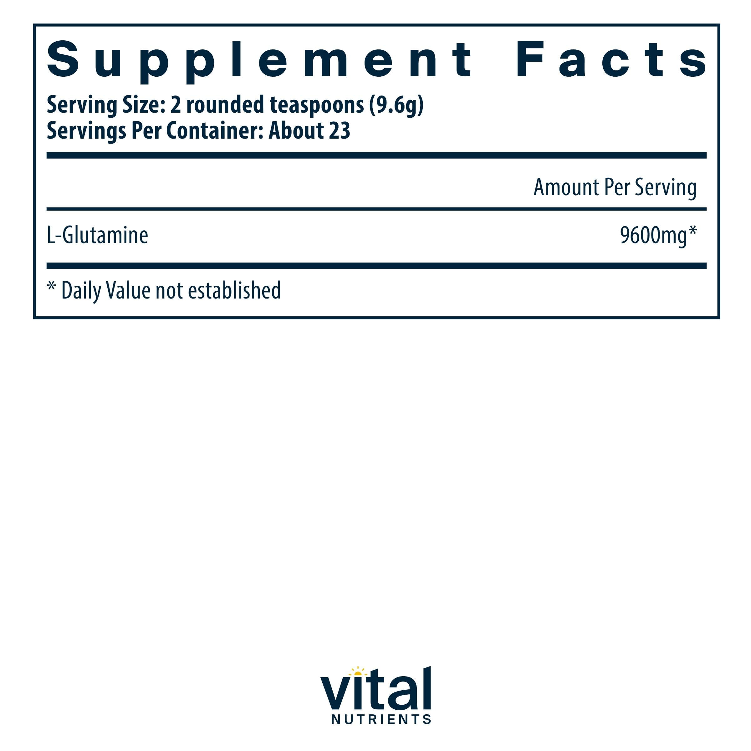 Cucharilla medidora de Vital Nutrients Glutamina para dosis precisas diarias