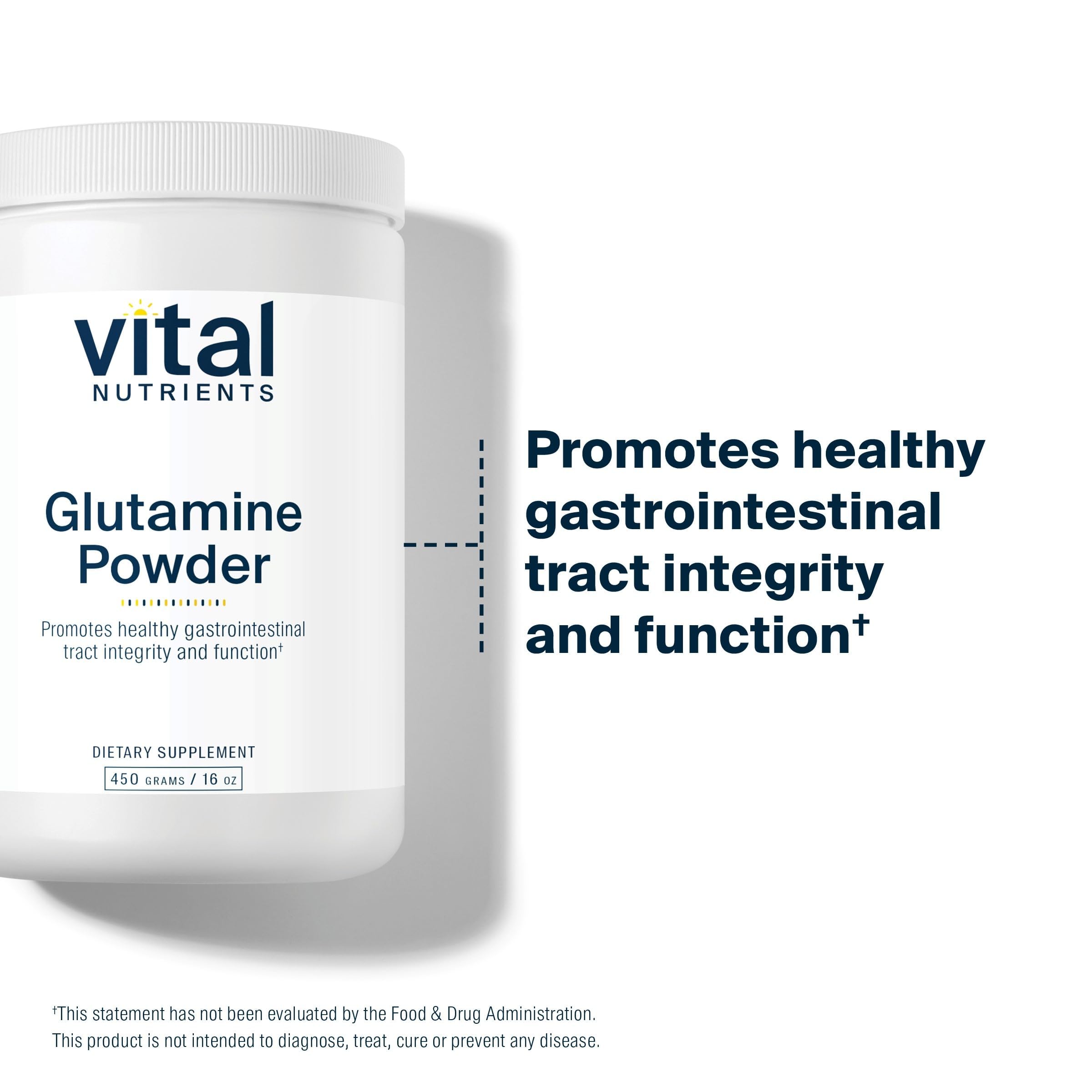 Vital Nutrients Glutamina: uso diario en batidos para apoyar masa muscular.