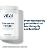 Vital Nutrients Glutamina: uso diario en batidos para apoyar masa muscular.