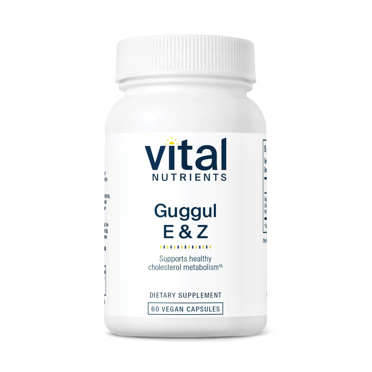 Vital Nutrients Guggul E & Z, botella frontal, apoyo a niveles saludables de colesterol