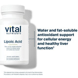 Vital Nutrients Lipoic Acid 300 mg, envase resistente para almacenamiento seguro.