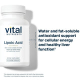 Vital Nutrients Lipoic Acid 300 mg, etiqueta de ingredientes, fórmula vegana y no GMO.