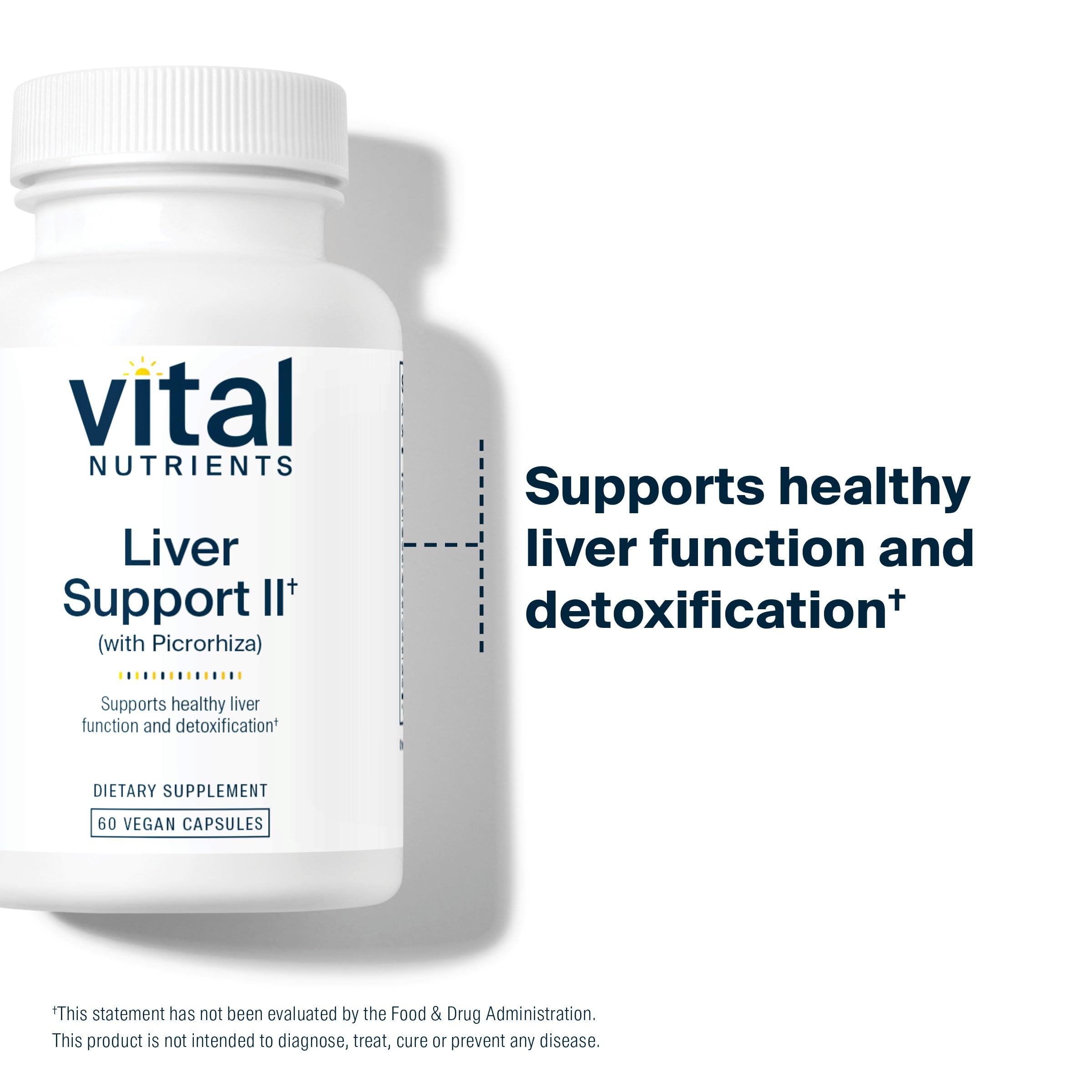 Etiqueta de Vital Nutrients Soporte Hepático II: información clara sobre ingredientes y calidad.