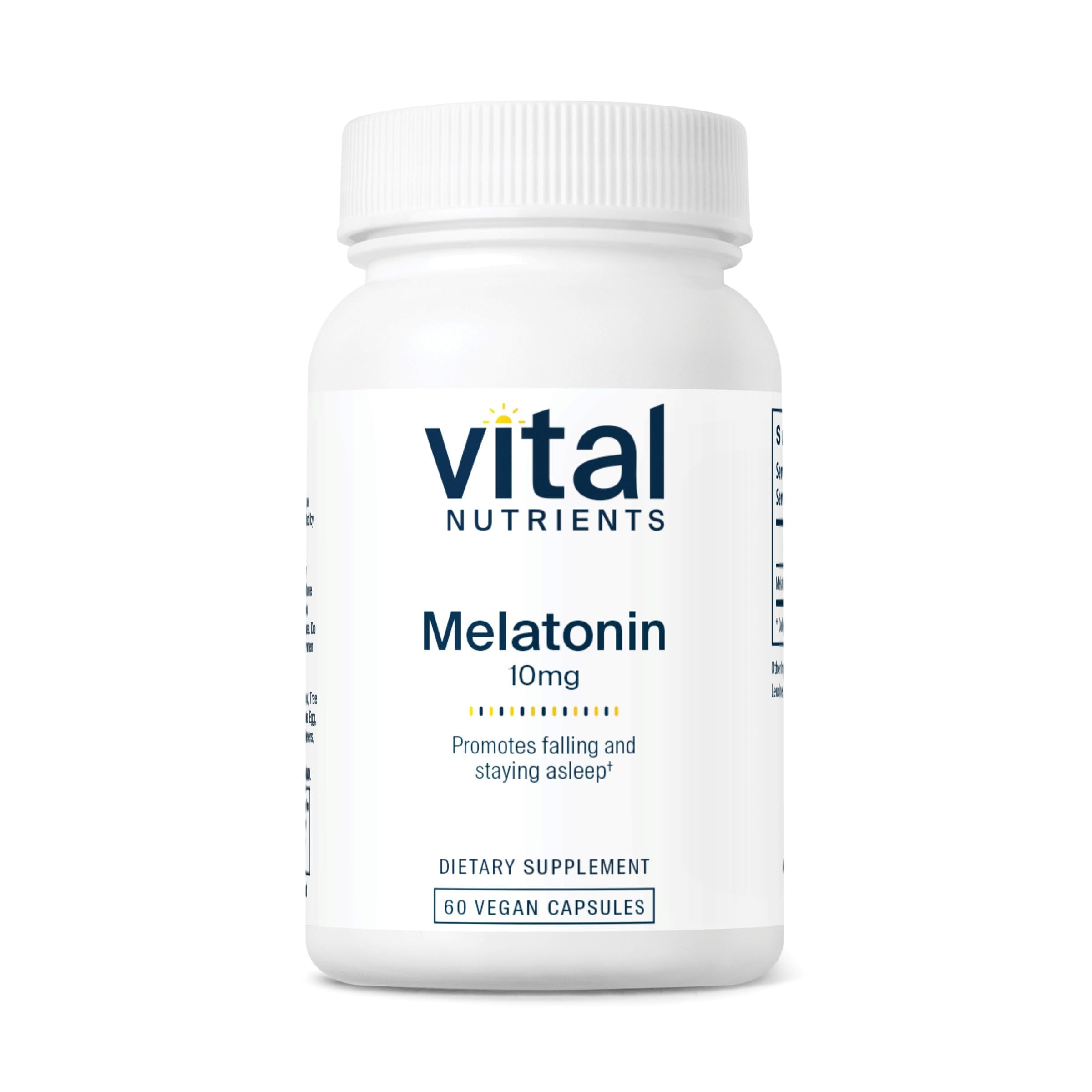 Vital Nutrients Melatonina 10 mg en botella, apoyo al ciclo natural de sueño.