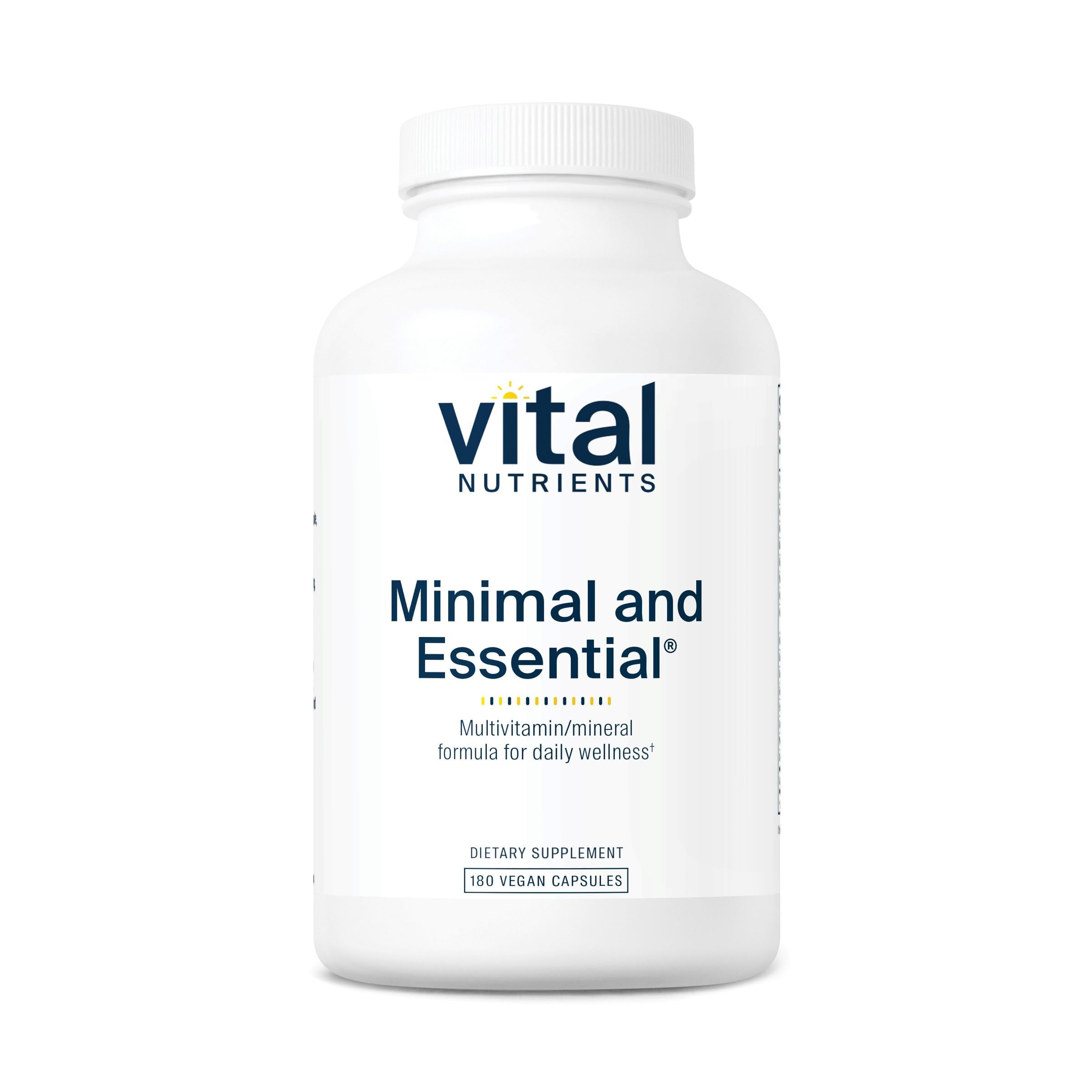 Vital Nutrients Minimal y Esencial en botella, ideal para una toma diaria.