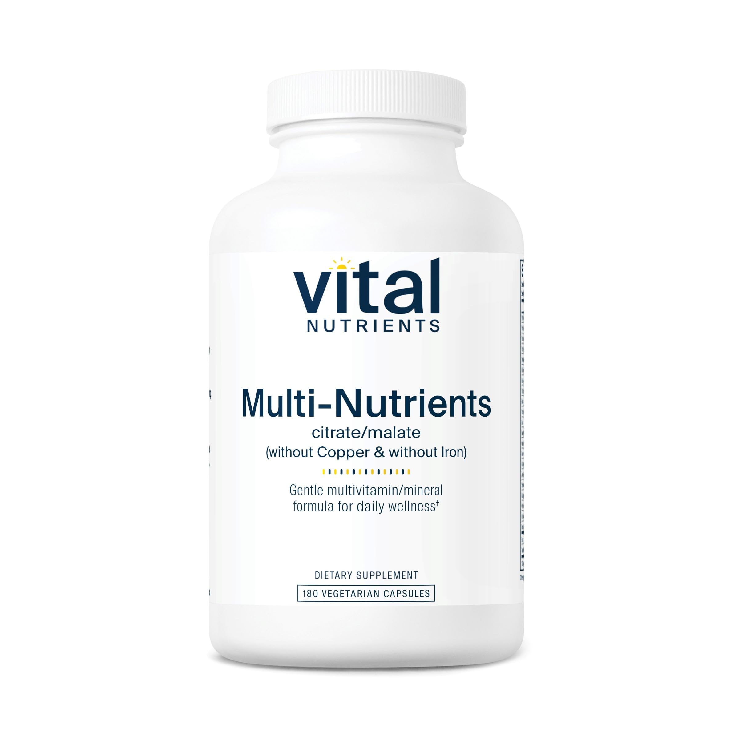 Vital Nutrients Multi-Nutrients cápsulas frente, apoyo al bienestar diario