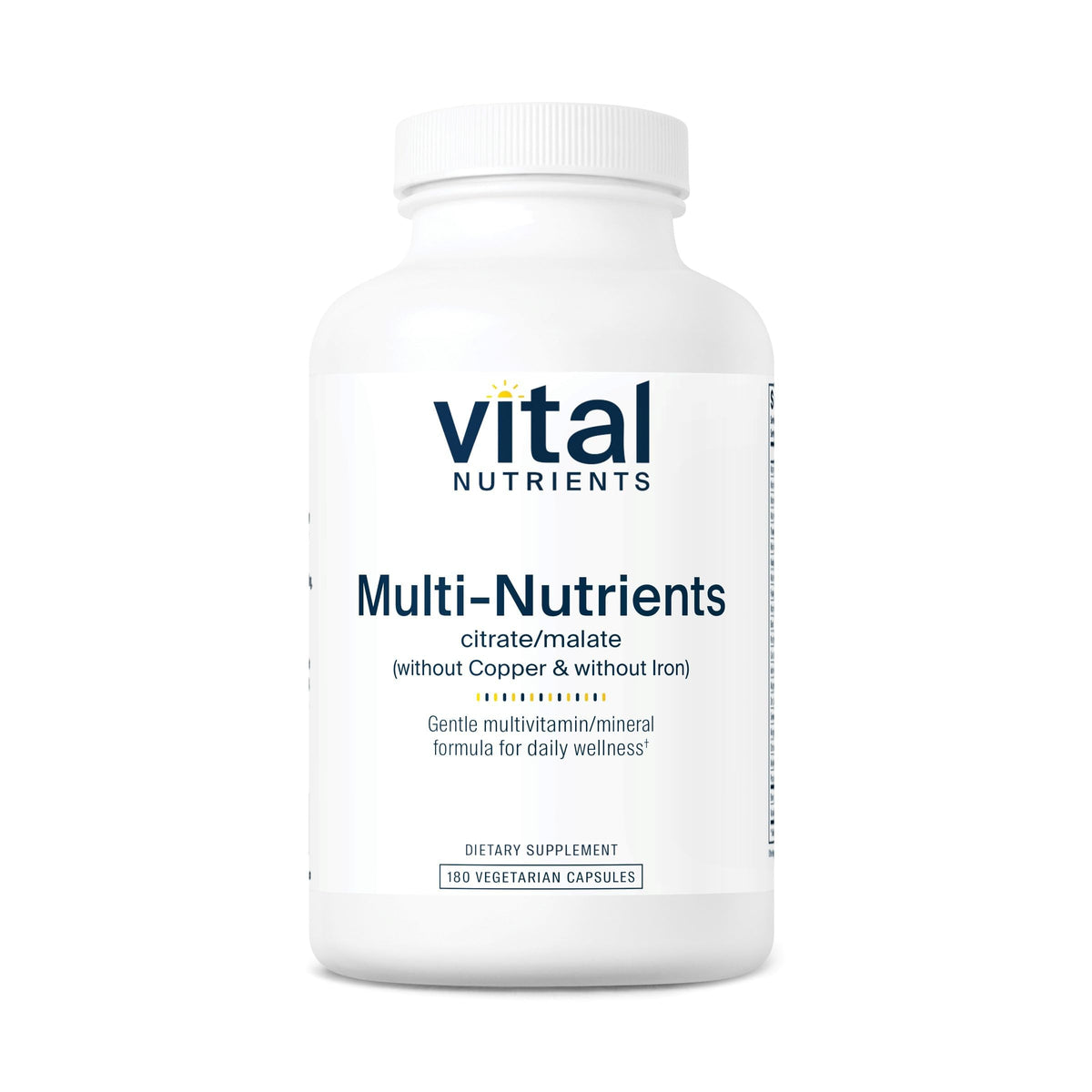 Vital Nutrients Multi-Nutrients cápsulas frente, apoyo al bienestar diario