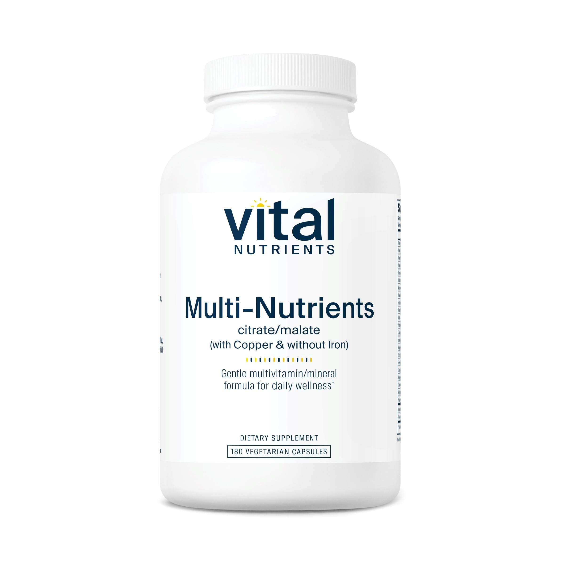 Vital Nutrients Multi-Nutrients 2: botella con cápsulas para apoyo diario de salud