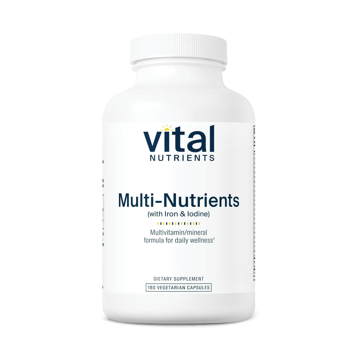 Vital Nutrients Multi-Nutrients en botella: apoyo diario para bienestar general.