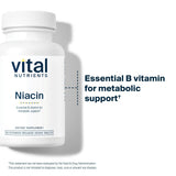 Vital Nutrients Niacin 500mg, cápsulas, forma de tabletas para metabolismo de grasas y proteínas