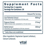cápsulas de Vital Nutrients con palma enana, pygeum y ortiga