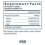 Vital Nutrients Pancreatina, frasco de digestión con proteasa, amilasa y lipasa