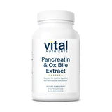 Vital Nutrients Pancreatina con extracto de bilis, cápsulas para apoyar la digestión.
