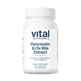 Vital Nutrients Pancreatina Ox Bile: cápsulas para apoyar digestión de proteínas y grasas.