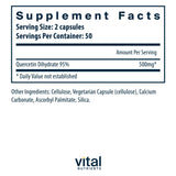 Cápsulas de Quercetina Vital Nutrients para uso diario saludable.