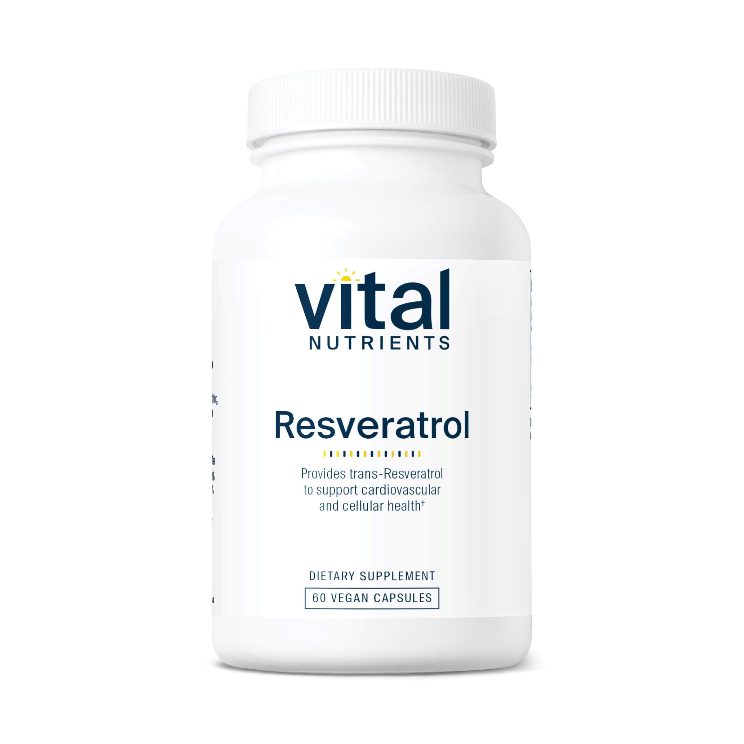 Vital Nutrients Resveratrol botella 250 mg, impulso para salud cardiovascular y vitalidad diaria