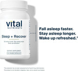 Vital Nutrients Sleep + Recover etiqueta detallada con guía de uso nocturno