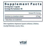 Vital Nutrients Strontium Citrate, bote de 90 cápsulas, fácil de incorporar a la rutina