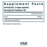 Vital Nutrients Taurina 1000mg cápsulas: formato suave para uso diario