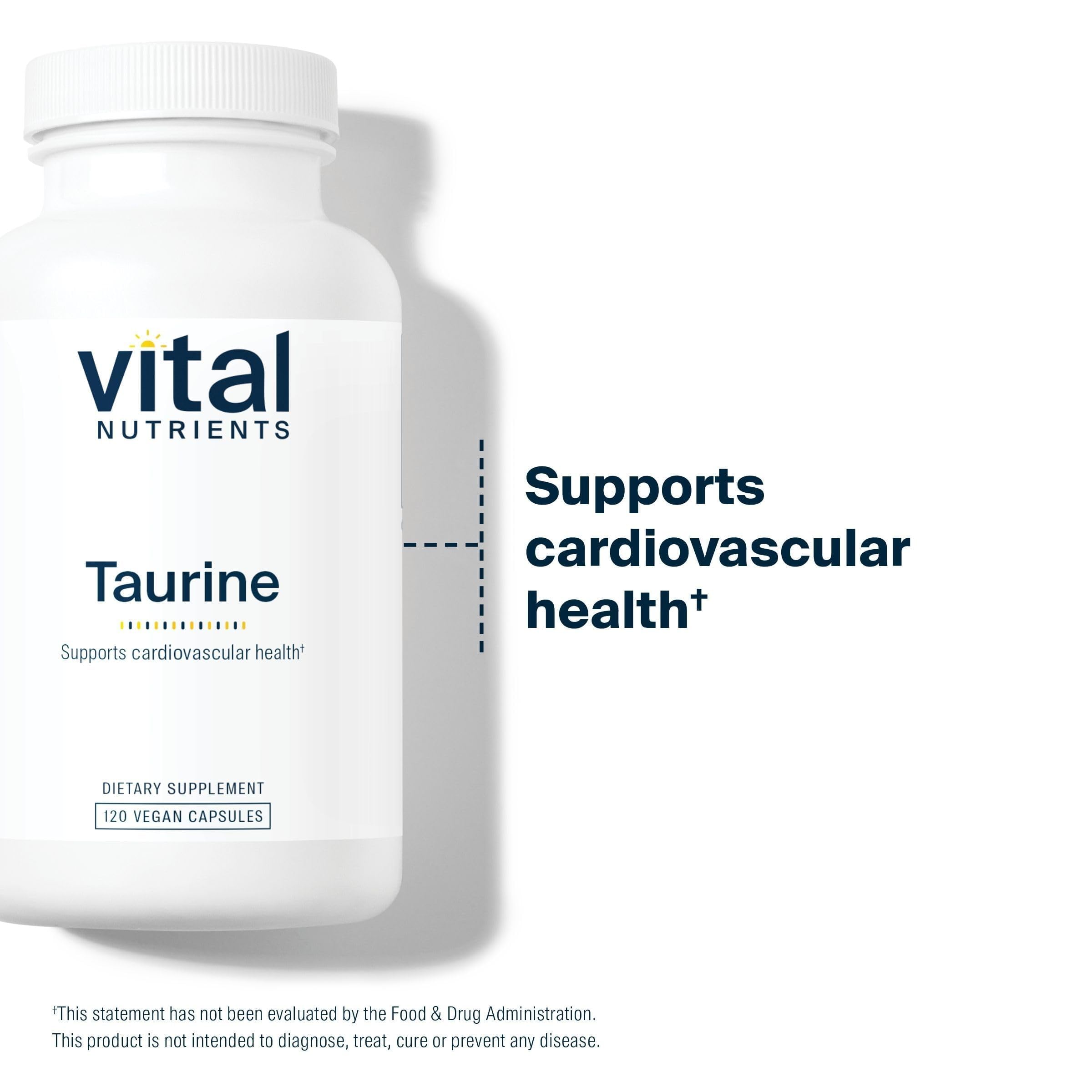 Vital Nutrients Taurina 1000mg etiqueta: información de ingredientes y beneficios
