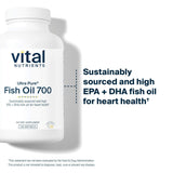 Cápsulas blandas de Vital Nutrients Ultra Pure Fish Oil 700, sabor limón.