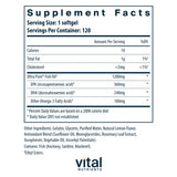 Etiqueta de Vital Nutrients Ultra Pure Fish Oil 700 con información de EPA y DHA.