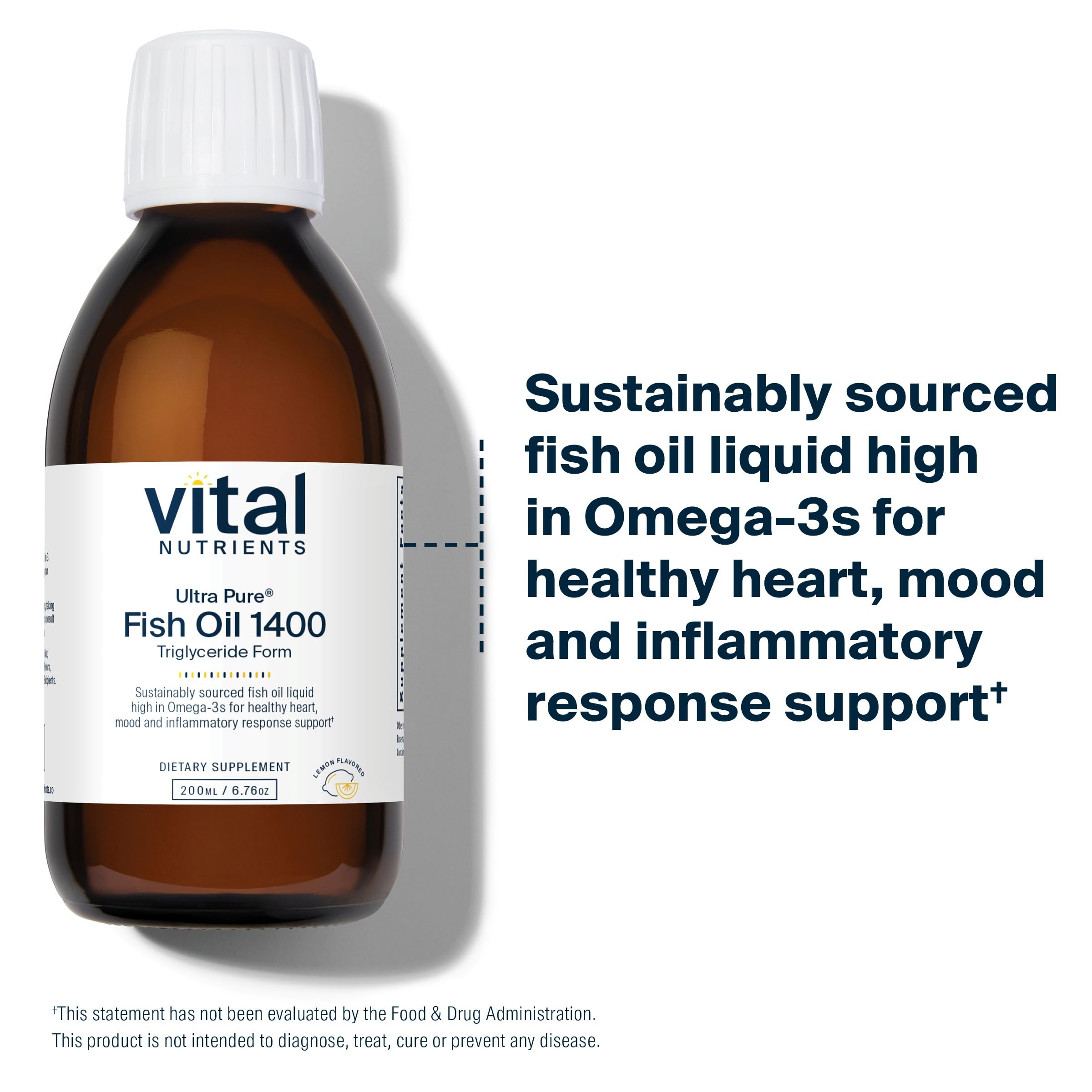 Vital Nutrients Ultra Pure Fish Oil 1400: etiqueta clara y calidad comprobada.