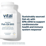 Vital Nutrients Ultra Pure Fish Oil 800 etiqueta datos con EPA y DHA
