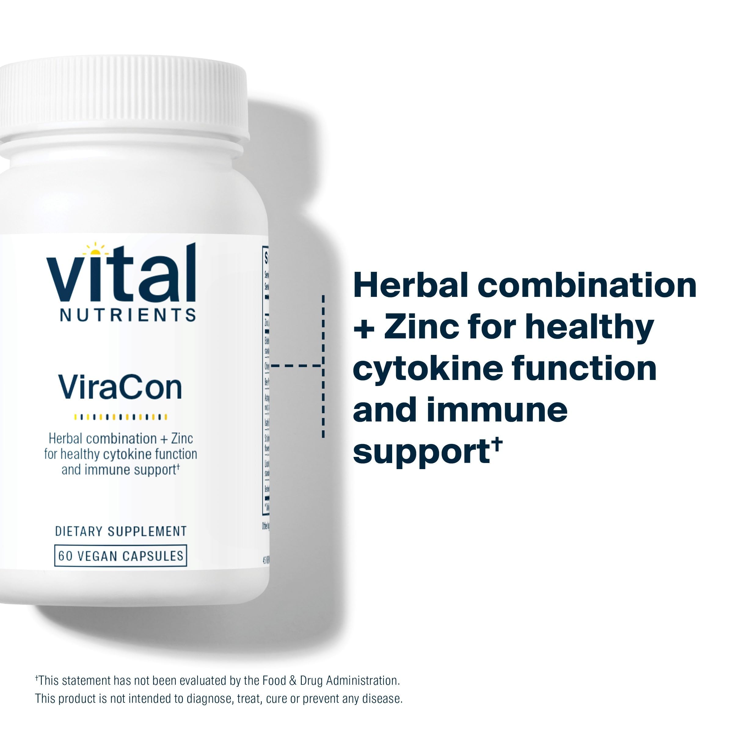 Vital Nutrients ViraCon envase: presentación práctica para controlar la dosis diaria